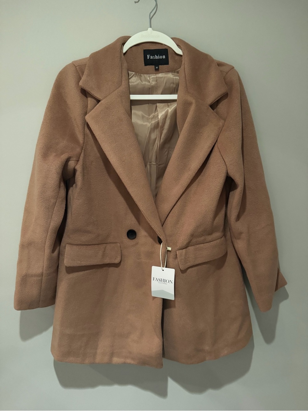 Amazon Women's Camel Single-Button Trench Coat
